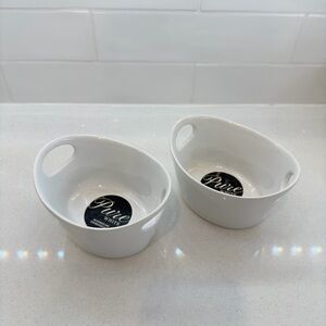 Pure White Ceramic with Handles - Set of 2